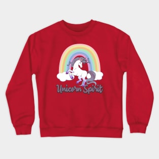 Unicorn Spirit Animal With Rainbow Crewneck Sweatshirt